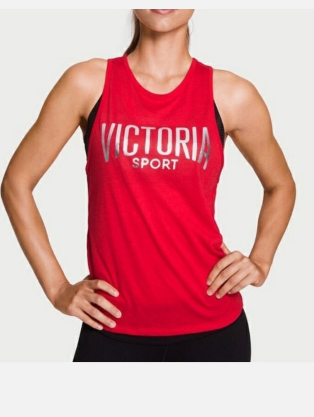 VICTORIA'S SECRET SPORT Tie Back Red Tank Top ** Large ** EUC